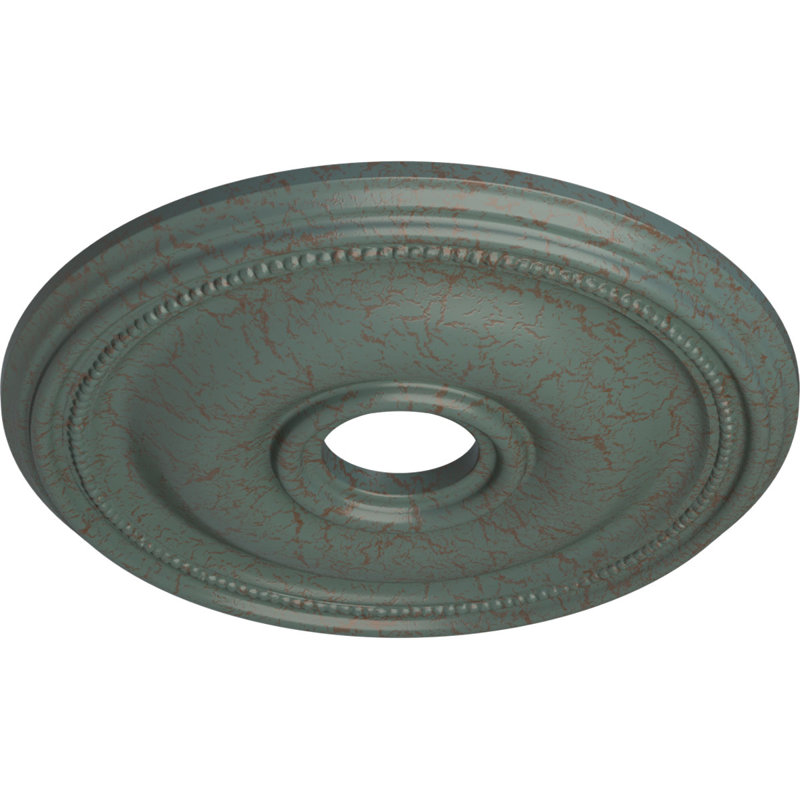 Médaillon de plafond Endurathane Vienna, DE 16 7/8 po x P 5/8 po (convient aux auvents jusqu'à 3 1/4 po), finition gris acier peinte à la main