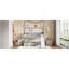 Lit simple superposé au dessus d'un lit simple avec glissade, lit maison avec glissade, gris