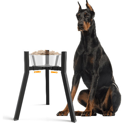 Support à bol surélevé pour chiens de grande taille, support ajustable pour aliments surélevés de 8,2 à 12,6 po de hauteur et 16,9 po de hauteur (bol non inclus)