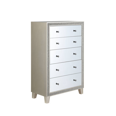 Commode à finition miroir et champagne Sliverfluff