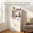 24" W Microwave Stand With Hutch, Adjustable Shelves, Storage Drawer & Double Door Cabinet