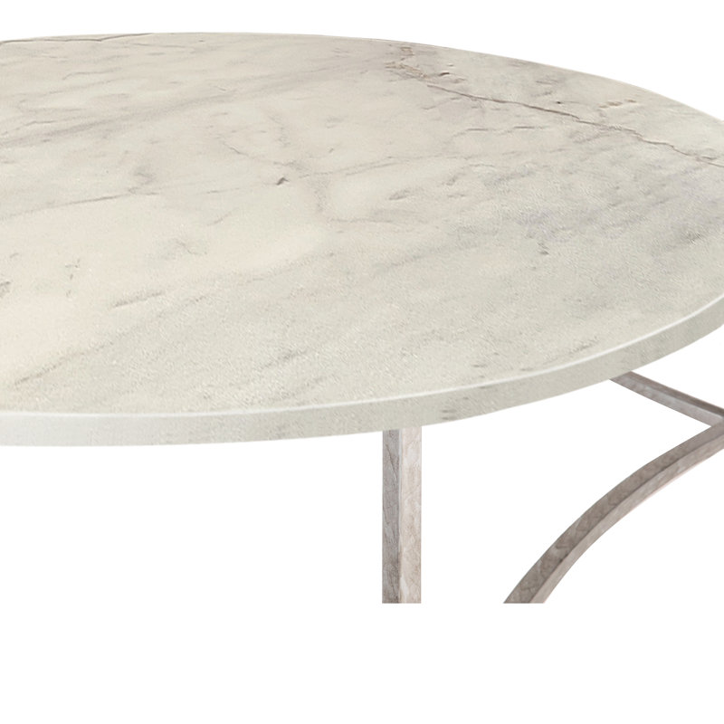 Megan Frame 1 Coffee Table, Carrera Marble, Silver