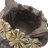 8.5X7.7X12.4" Magnesium Cat Statue Planter With Textured Brown Finish And Gold Leaf Crown