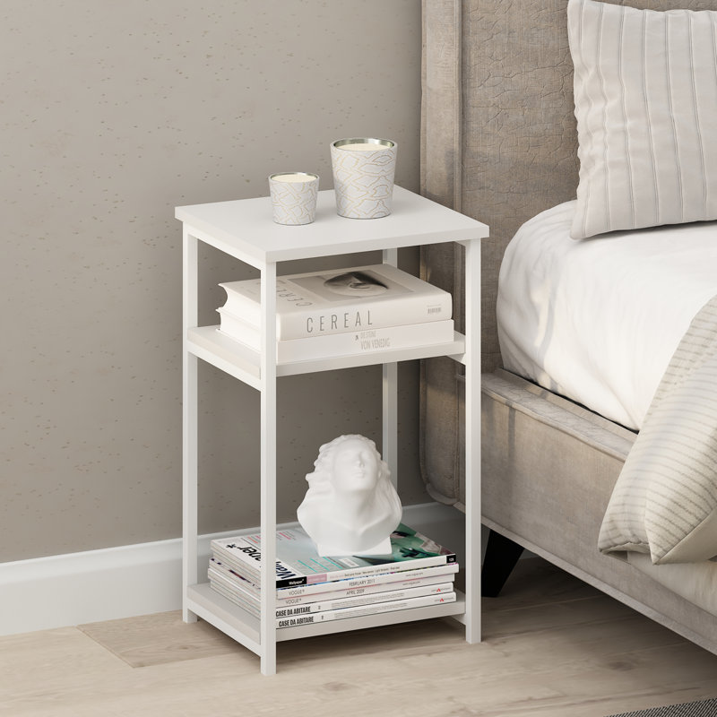 Subria 34cm W Metal Bedside Table