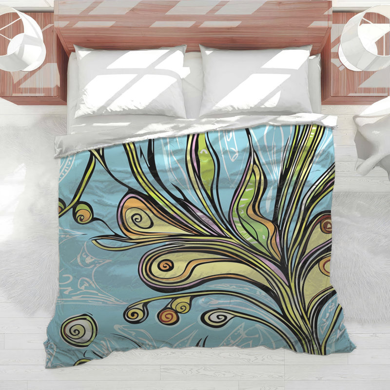 Édredon floral à motif abstrait Boho Boho, Grand lit