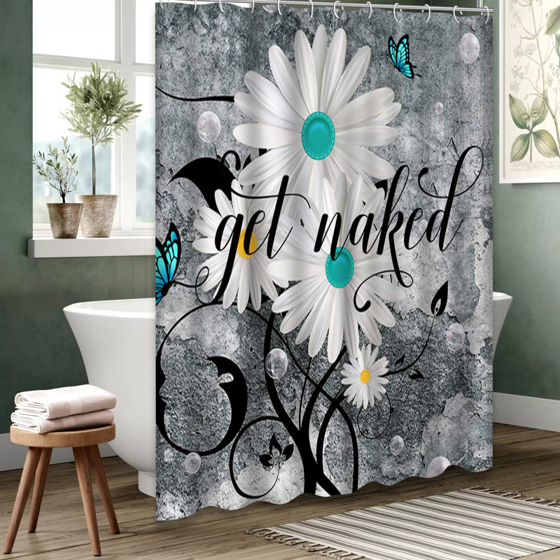 Rideau de douche avec 12 crochets, L 72 po x l 72 po