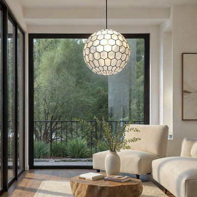 Capiz Honeycomb Ceiling Light