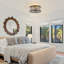 13.2" 7-Blade Reversible Crystal Caged Ceiling Fan With Remote Control And Light Kit Included