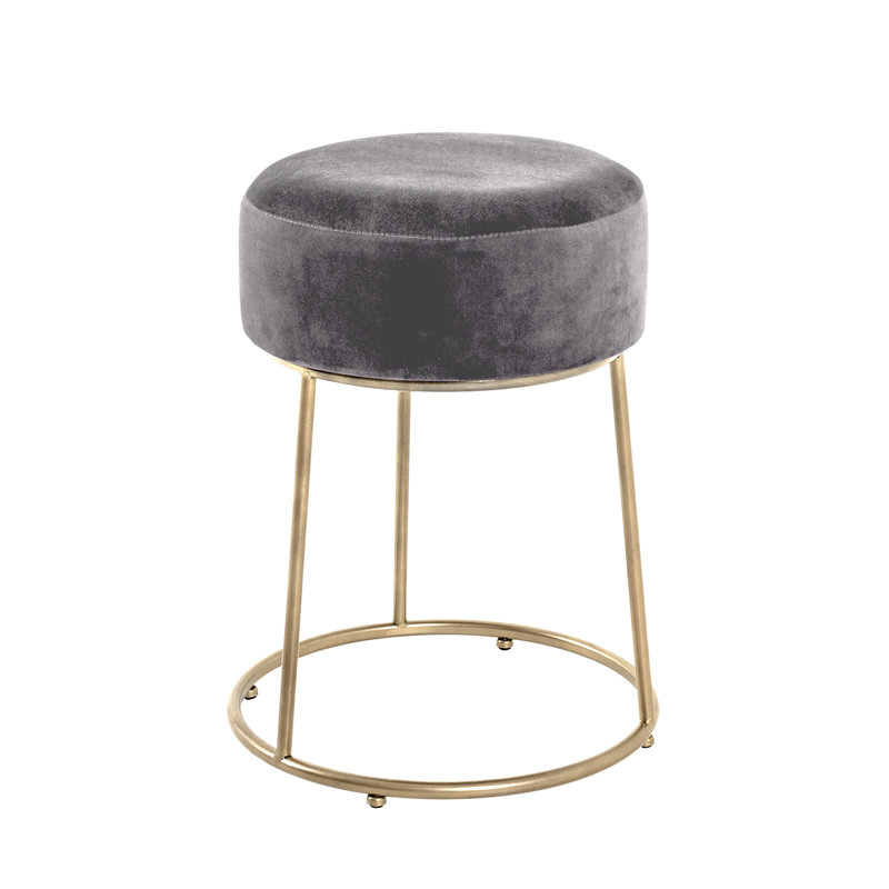 Liza Metal Accent Stool, Gold