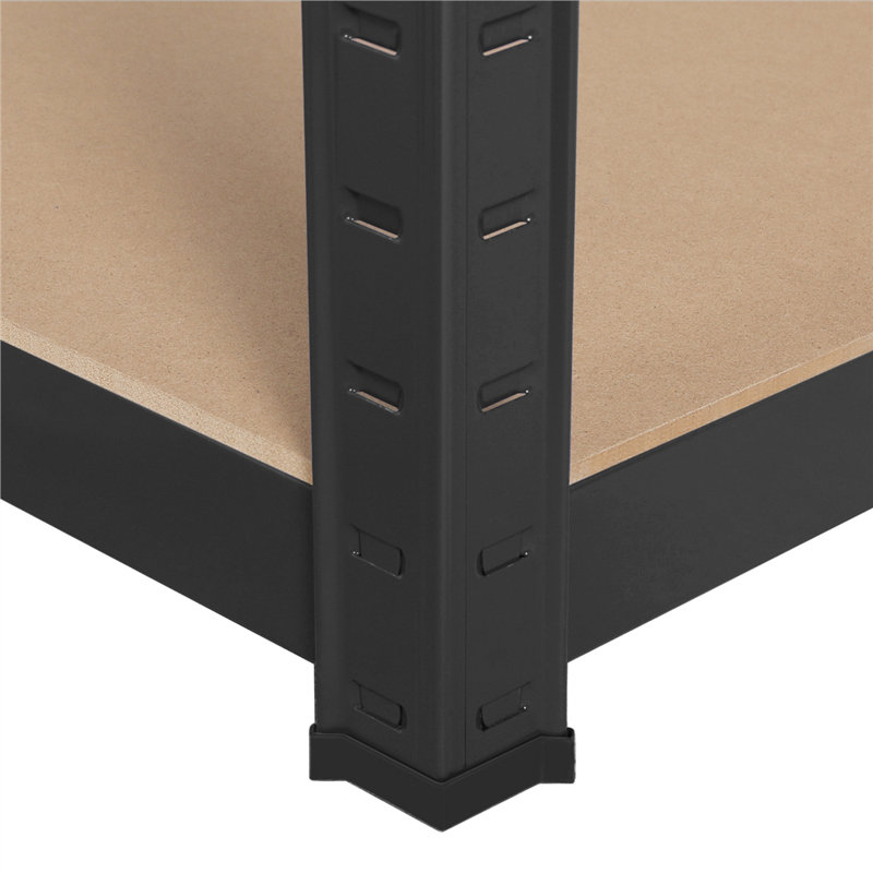 90 cm W Steel Shelving Unit, Black/Natural