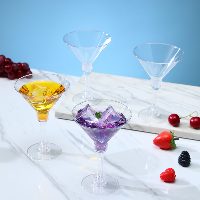 Ensemble de 40 grands verres à martini en plastique 5 oz