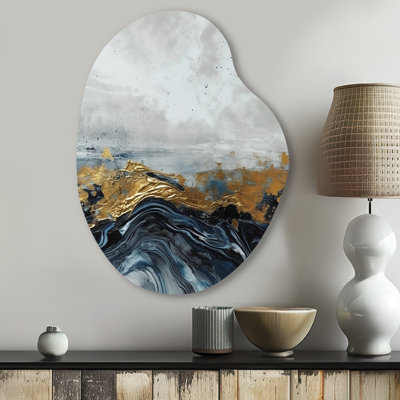 Hoskins - Abstract Marble Pear Shape Asymmetric Metal Wall Art