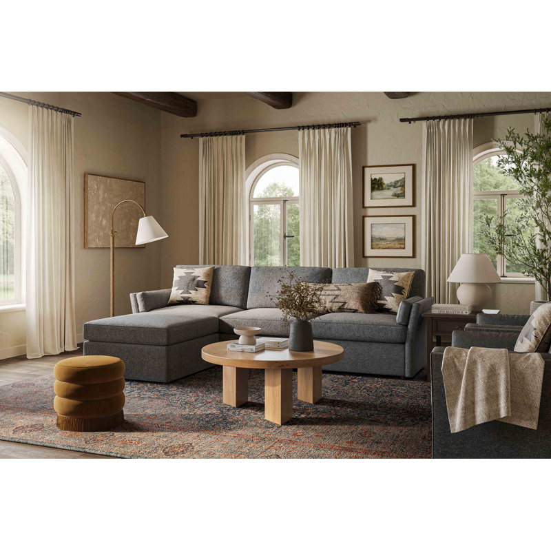 Repose-pieds rectangulaire 33,25 po de largeur, 100% polyester gris