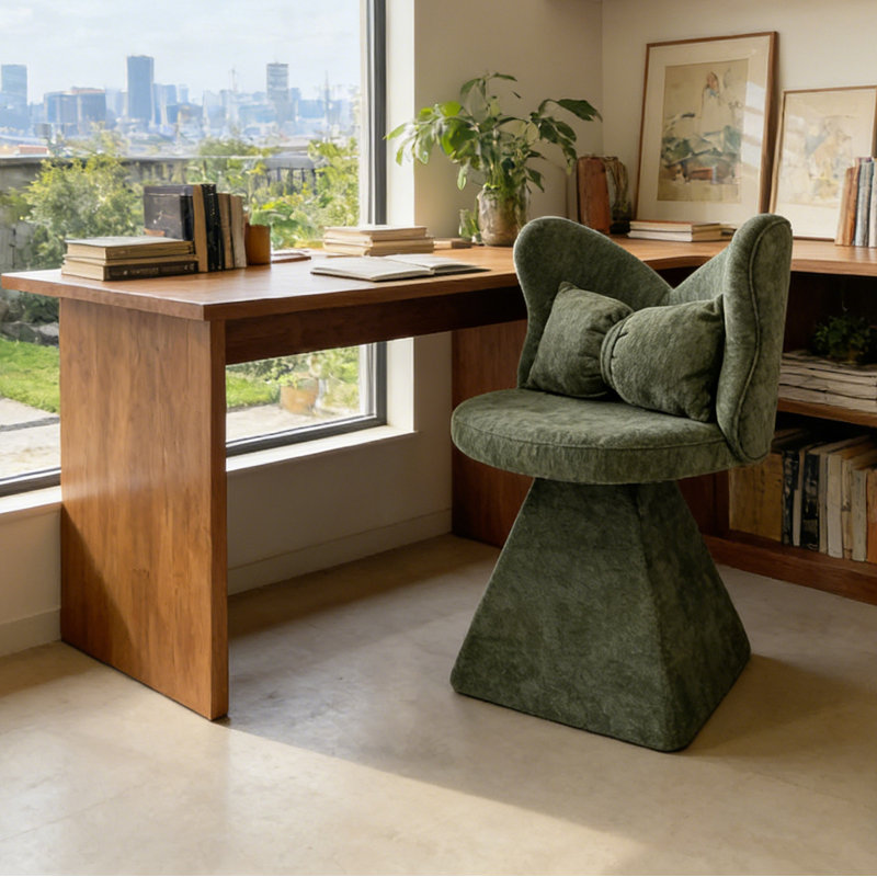 Chaise d'appoint de style moderne avec dossier papillon, pour chambre à coucher, salon, salle à manger, bureau, Vert
