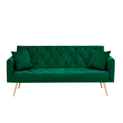 71'' Velvet Convertible Sofa