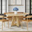 Table de salle à manger ronde pour 4 à 7 personnes, table de cuisine en bois moderne avec base en métal robuste, grande table de salle à manger ronde pour salle à manger, assemblage facile-234426523