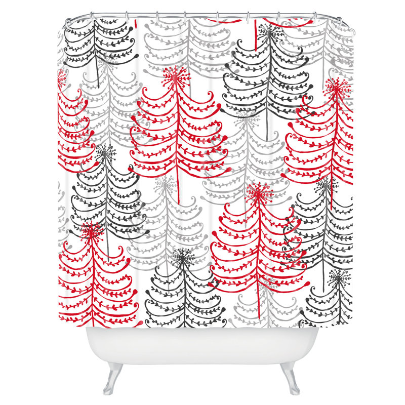 Rideau de douche simple doodle trees Henriques