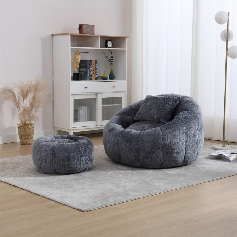 L'UNION FAIT LA VICTOIRE Fauteuils poufs modernes, Peacock Blue Chenille