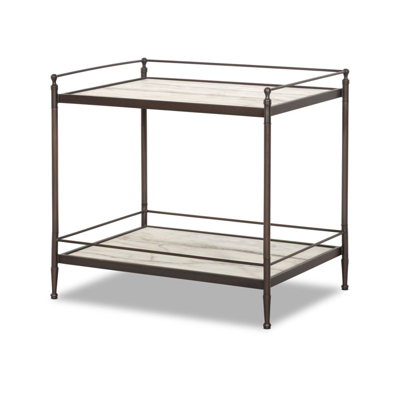 Eisen Nightstand-Striated Marble