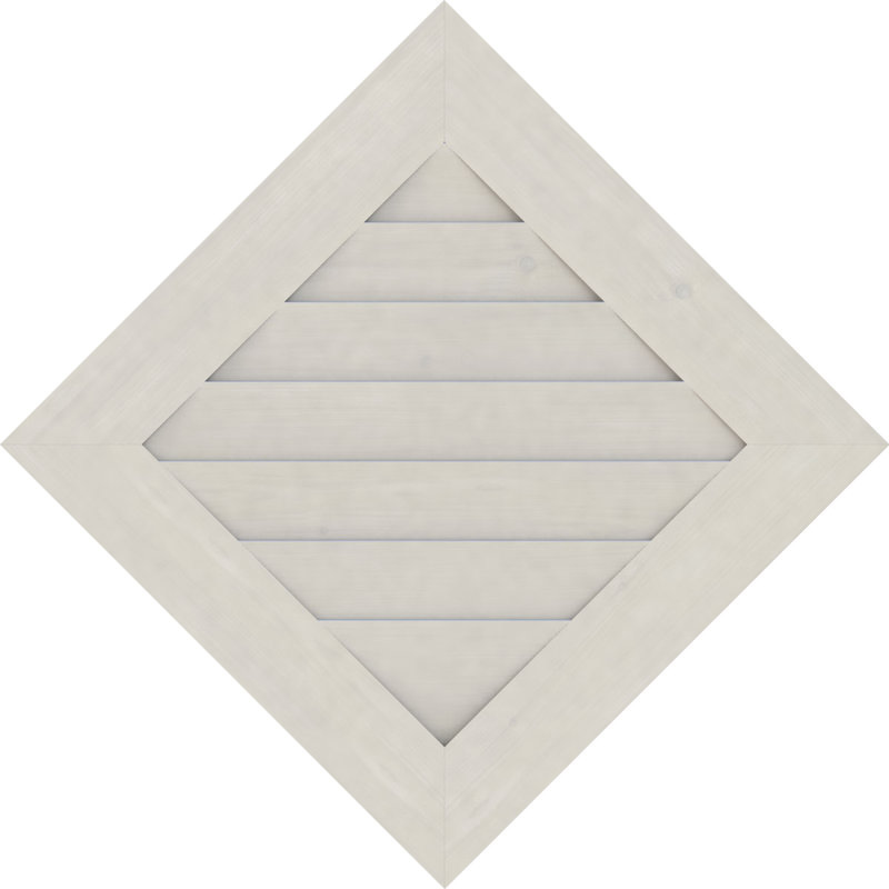 Évent à pignon en bois Diamond, H 30,38 po x l 30,38 po (OB : H 24 po x l 24 po), Cèdre rouge de l'Ouest apprêté (lisse)