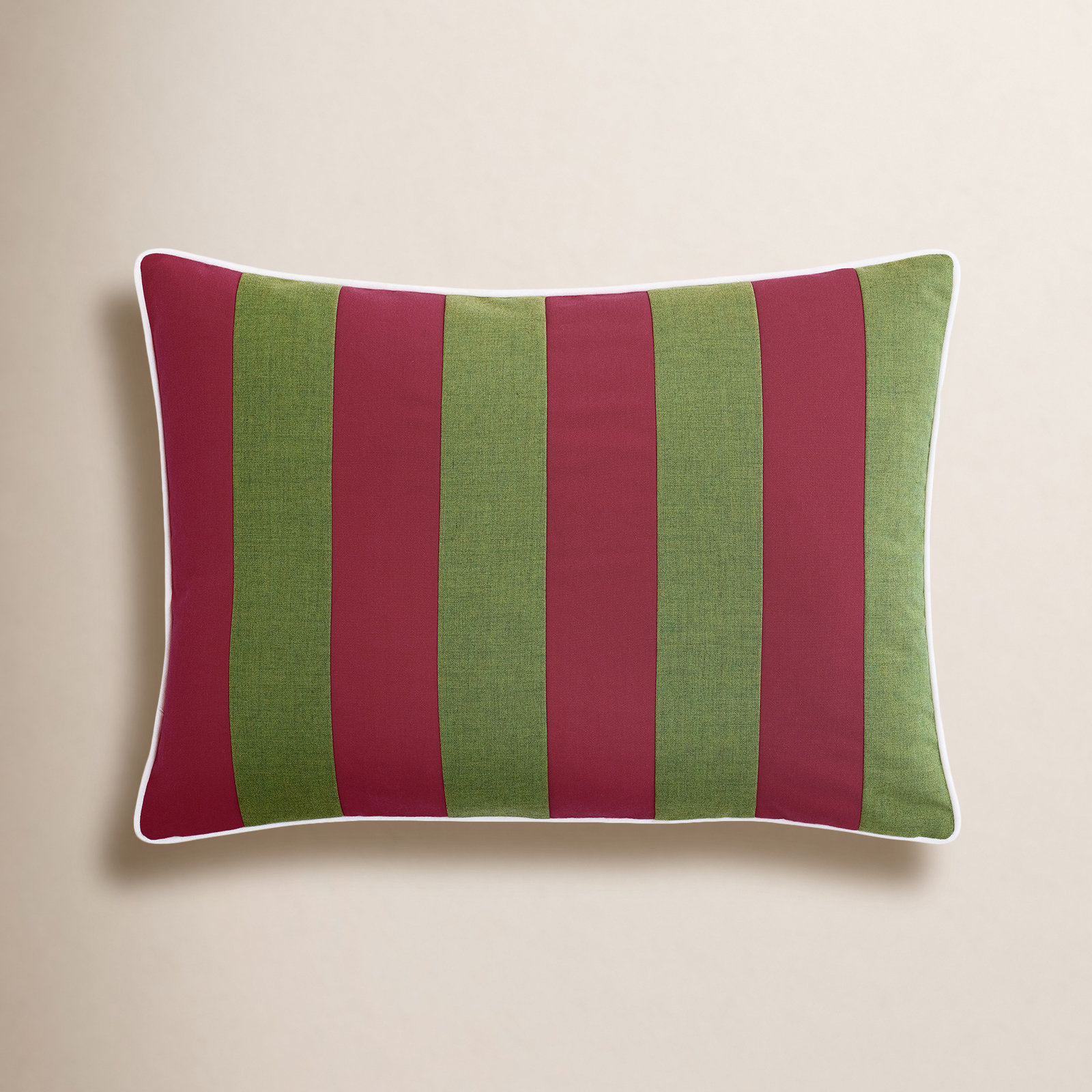 Alameda 22" x 16" Sunbrella® Pillow Cover & Insert, Porch Moss/Sail Fuchsia