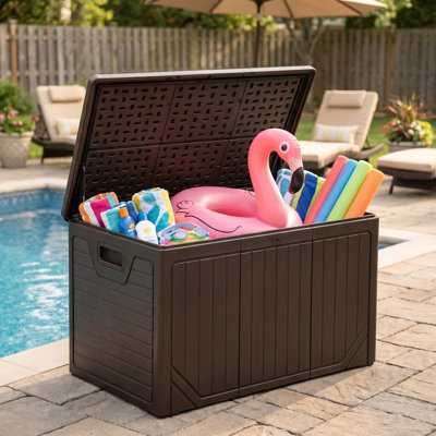 Edrosie Inc 260 Gallon Resin Lockable Outdoor Deck Box