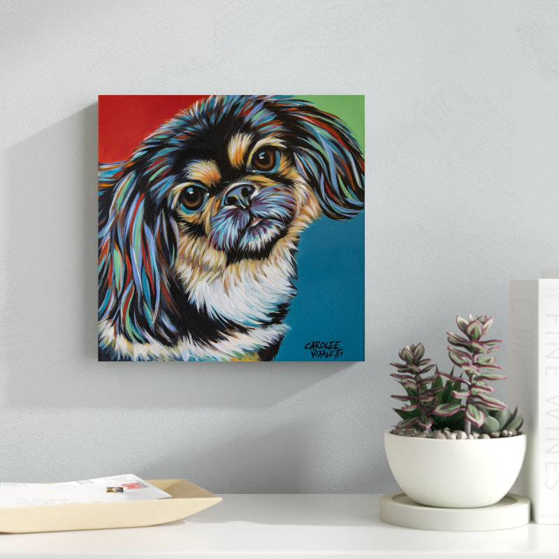 " Chroma Dogs IV " by Carolee Vitaletti Painting Print, 12" H x 12" W