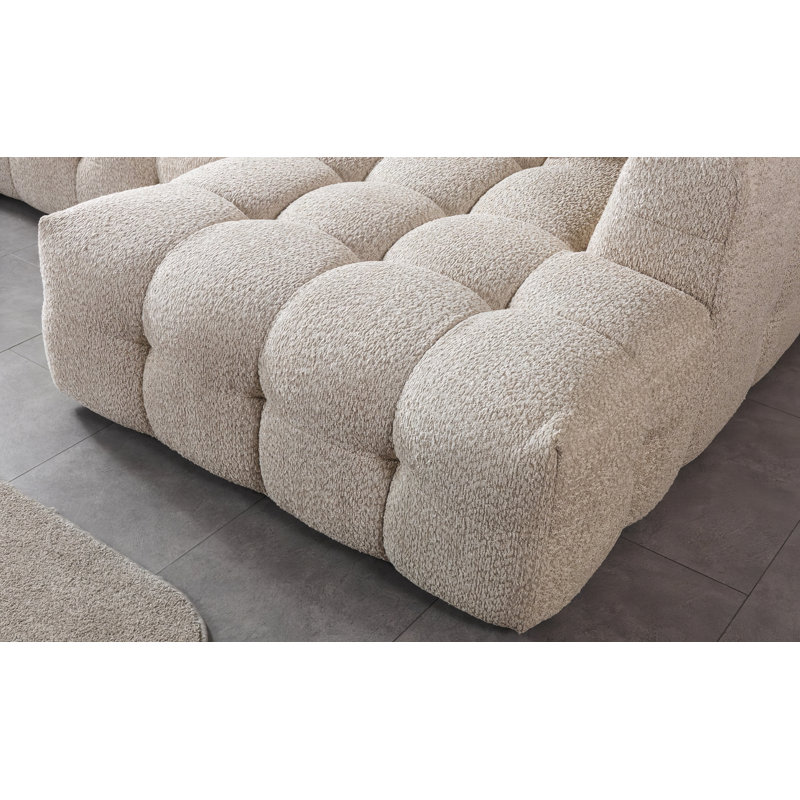 Iris Sand Boucle Double Chaise Sectional