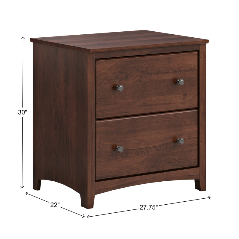 Classeur latéral en bois massif Malani, Brown Mahogany