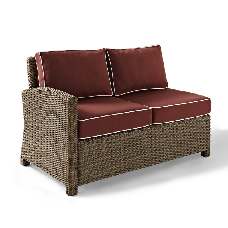 52.75'' Wide Loveseat with Cushions, Sangria, Brown