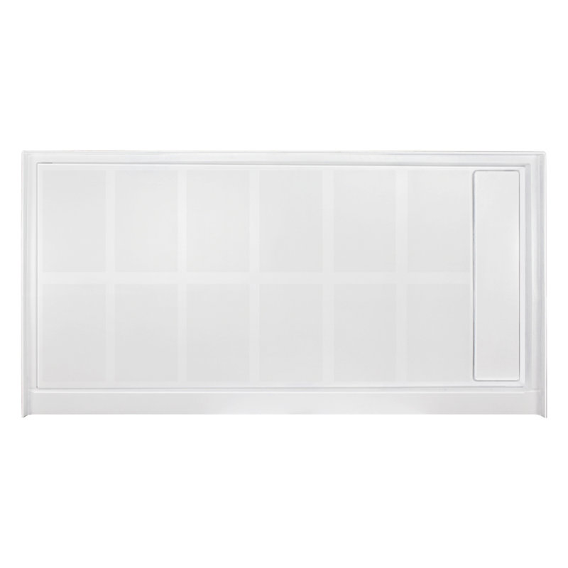 White Rectangular 60'' x 34'' Resin Shower Base with Right Drain