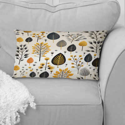 Minimalist Charm Floral Pattern In Beige - Floral Printed Pillow