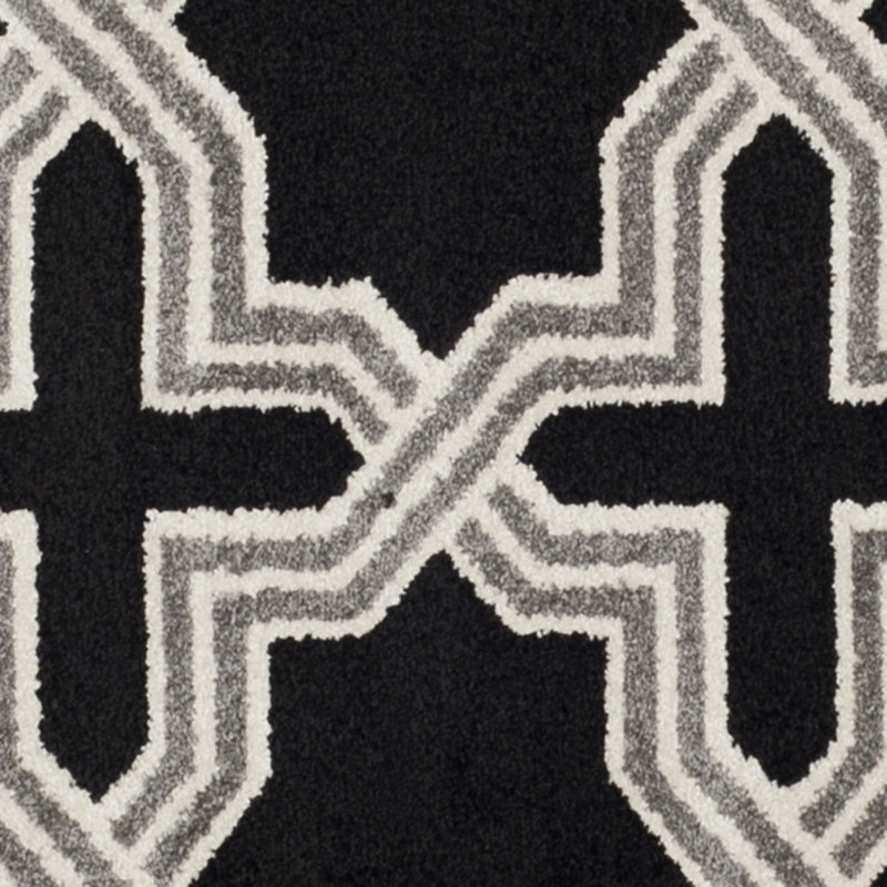 Ammundsen Ammundsen Geometric Anthracite/Gray Area Rug, Round 7'