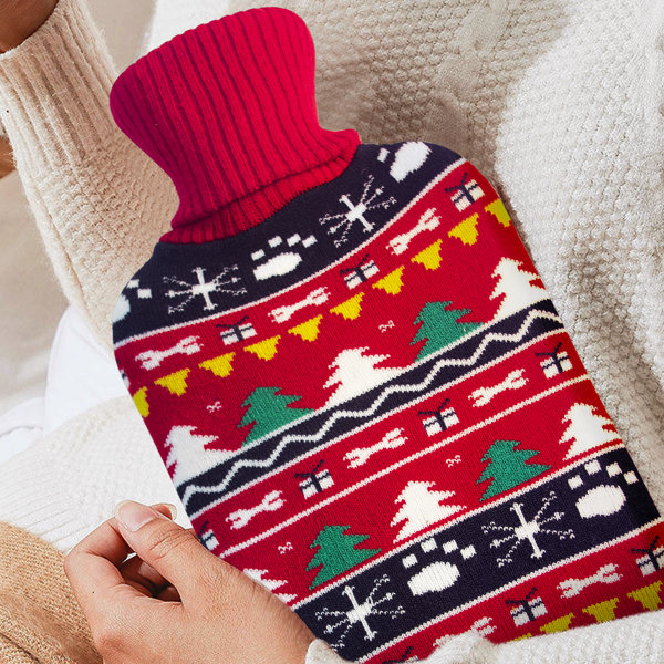 Hot Water Bottle With Knitted Bag,500ml Soft Silicone Hot Water Bottle Bag  With Cover,hot Bottle Water Bag For Hand & Feet Warmer For Kids, Men & Wome