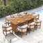 Ensemble repas pour 6 personnes avec table rectangulaire en bois d'acacia-776245986
