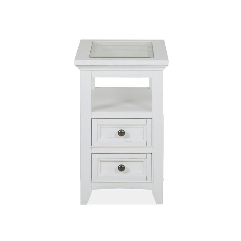 Arnecia Glass Top 2 - Drawer End Table