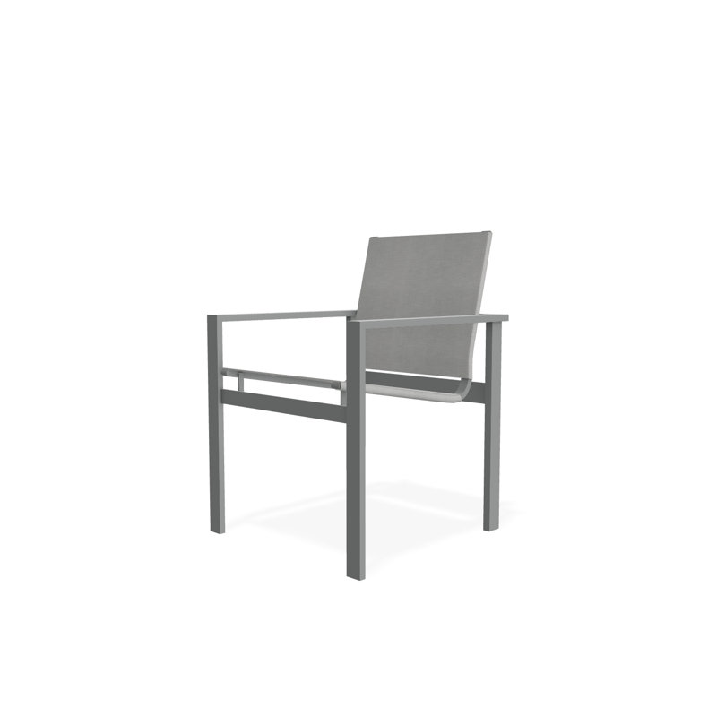 Tribeca Sling Stacking Arm Chair, Graphite, Alloy Sunbrella®