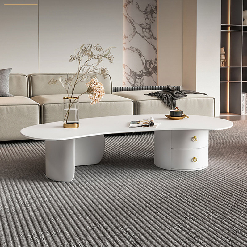 Table basse Creative, Blanc, Blanc, H 15,7 po x l 63 po x P 31,5 po