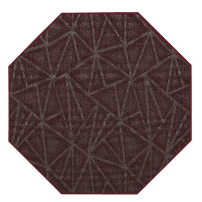 Tapis d'intérieur / extérieur géométrique bourgogne
