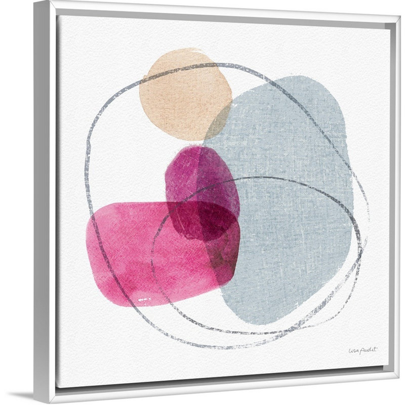 «Think Pink 08» par Lisa Audit - reproduction d'art, Toile blanche encadrée, H 14 po x l 14 po x P 1,75 po