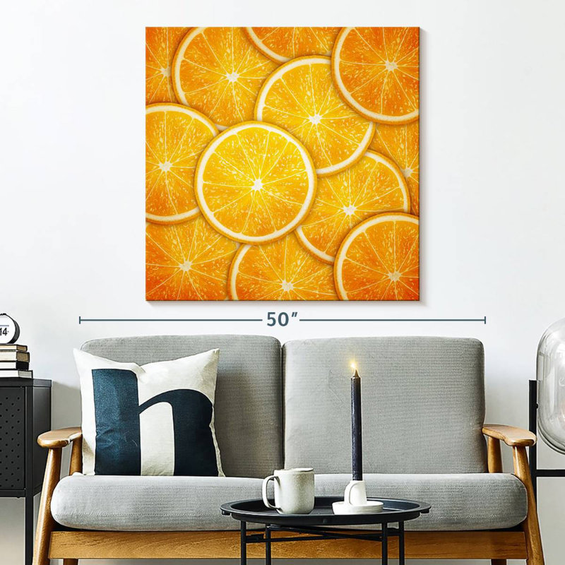 Yarlin Thin Orange Slices, 33" H x 33" W