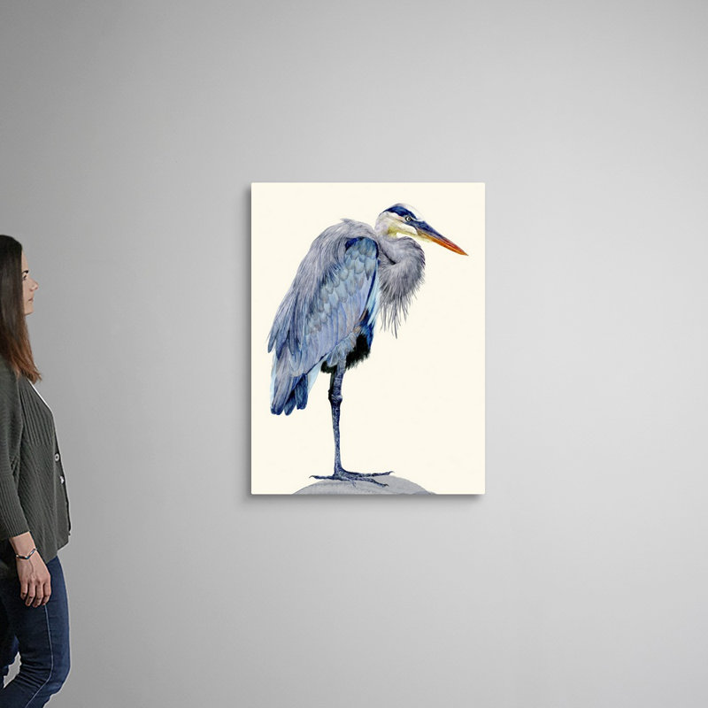 Heron Study II, art mural sur toile, Toile tendue, H 40 po x l 30 po x P 1 po