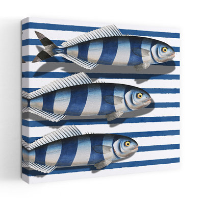 Striped Ocean Fish Fish Beach Wall Art