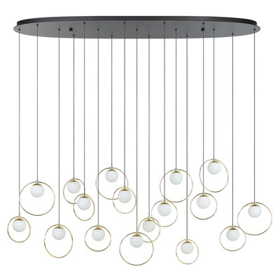 Lustre à 17 lumières DEL noir Avard