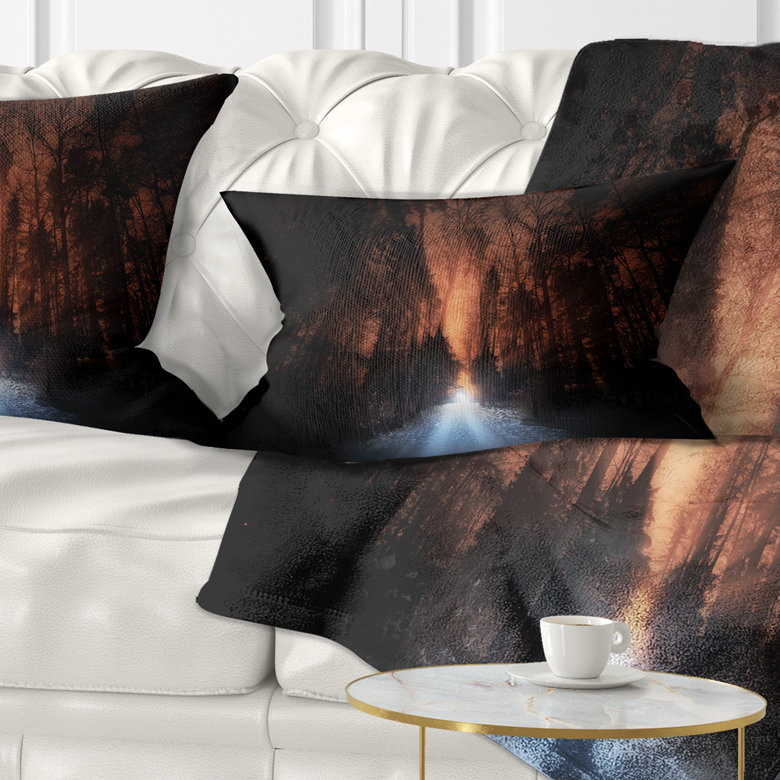 Picturesque Autumn Forest - Forest Printed Throw Pillow
