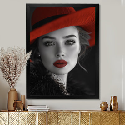  «Woman Portrait With Red Lips Color II - Fashion Woman, art sur toile