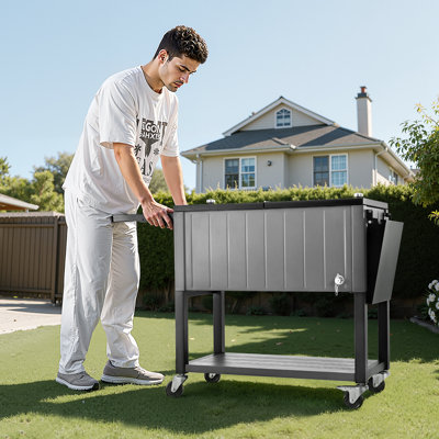 VEVOR 75.7L Ice Chest with wheels in Black