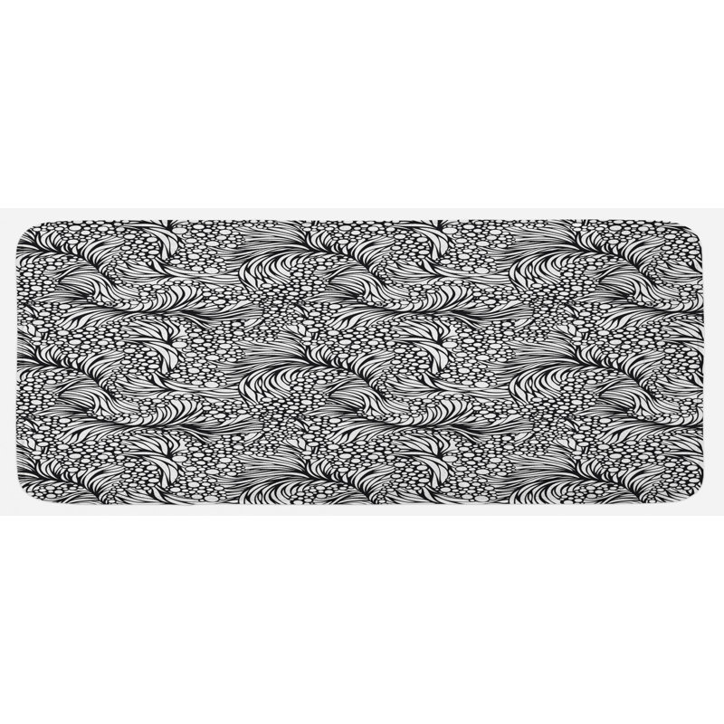 Coastal Floral Synthetic Kitchen Mat