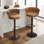 Ensemble de 2 tabourets de bar George avec dossier rembourré en velours tissé, tabourets de comptoir réglables en hauteur, tabourets de cuisine pivotants pour îlot de cuisine, bar, blanc-1642273332-1652125575