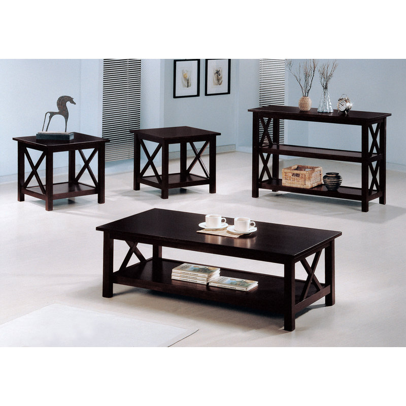 Transitional Merlot Brown 42'' Rectangular Console Table with Storage